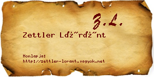 Zettler Lóránt névjegykártya