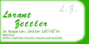 lorant zettler business card